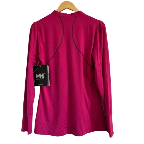 NWT HELLY HANDON Women’s Hot Pink Lifa Training Pullover Puffy Sleeve Sh… - Picture 3 of 3